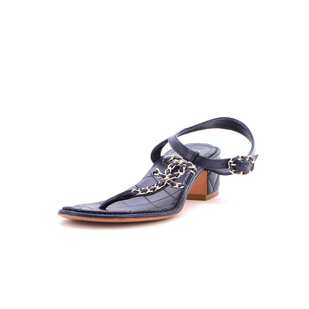 Chanel Women's CC Chain T-Strap Sandals